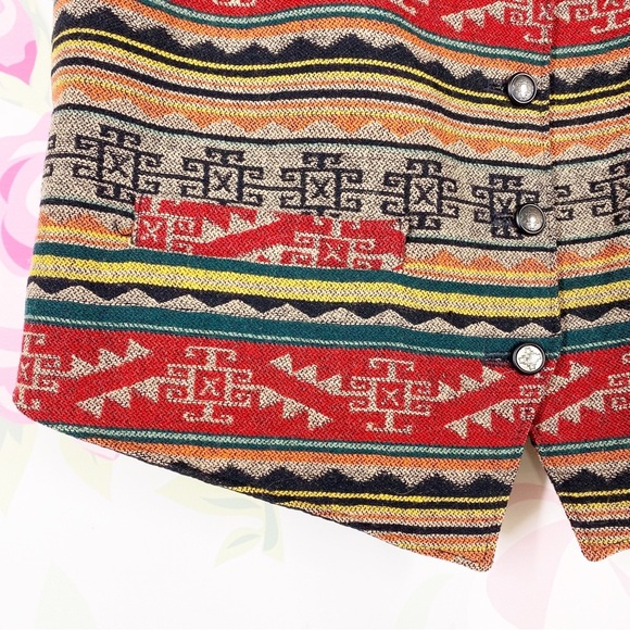 Pendleton Vest Native Aztec Western Print Wool Jacquard Bohemian Boho 12 - Picture 4 of 9
